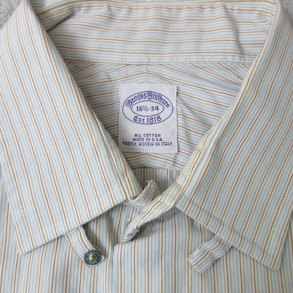 Brooks Brothers 16 1/2-34 Striped‎ Long Sleeve Dress Shirt Menswear